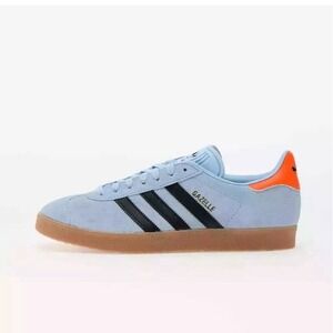 [JI2076] Adidas Men's Gazelle Clear Sky/Core Black GUM SIZE 8  FAST SHIP NEW